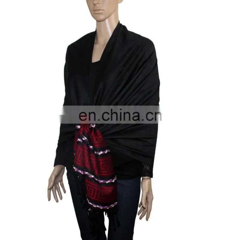 Factory directly pashmina shawl in tassel shawl for women