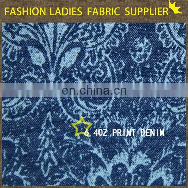 100% denim fabric print denim jeans