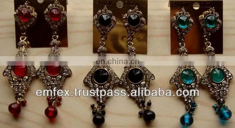 Fashion jewelry rhinestone earrings manufacturer, Fashion jewellery rhinestone earrings exporter
