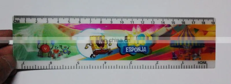 high quality lenticular effect UV printed kids ruler