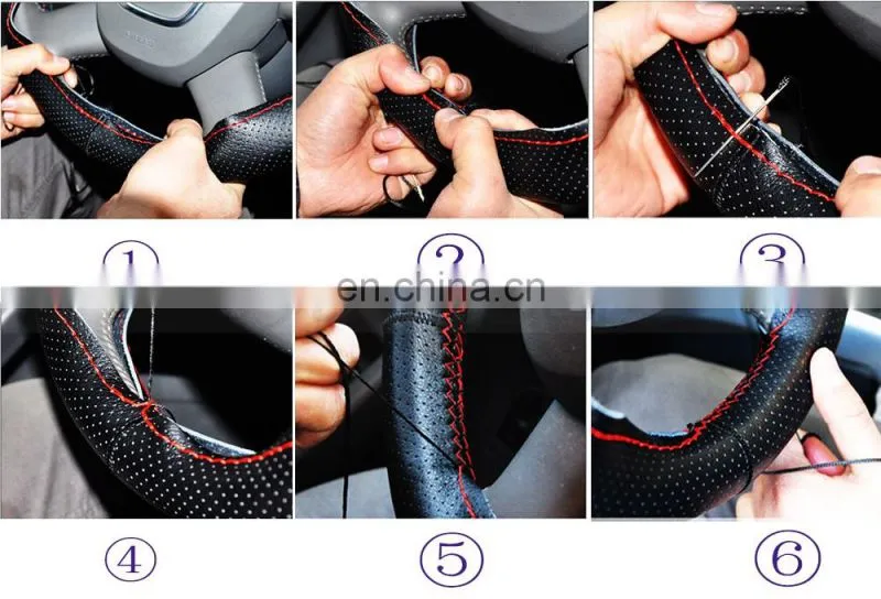 Hand Sewn Car Steering Wheel Sets Manufacturers Selling Universal For All Cars Real Leather Car Steering Wheel Cover