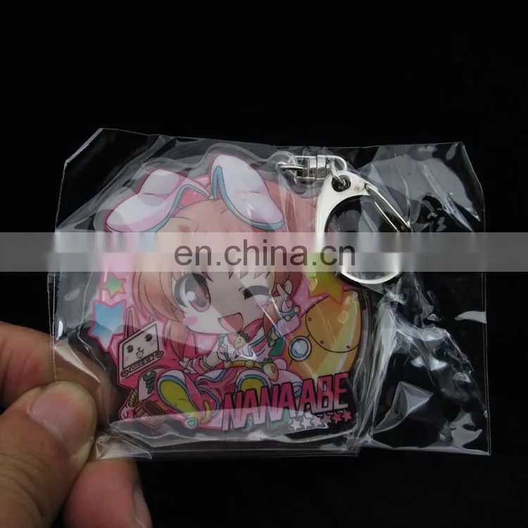 Fashional high clear acrylic keychain with colour printed