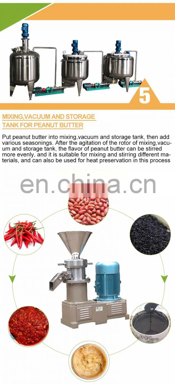 Automatic 200kg/h Sesame almond butter making machine