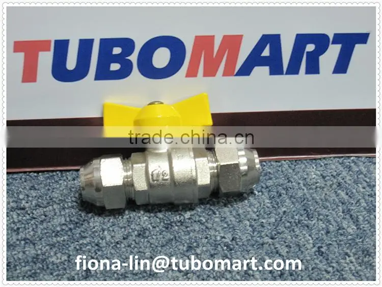 gas ball valve with movable female nipples and brass fittings