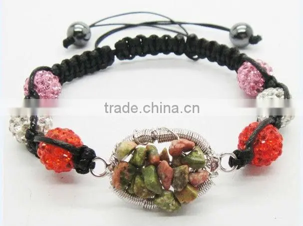 Woven shamballa bracelet black wire double heart shape alloy woven bracelet