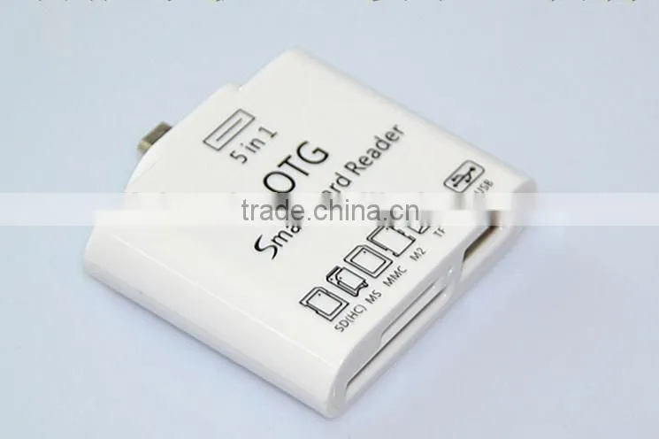 5 in 1 OTG Smart Micro USB SD Card Reader for Samsung galaxy note/Smart Phone ,smart card reader writer for HTC