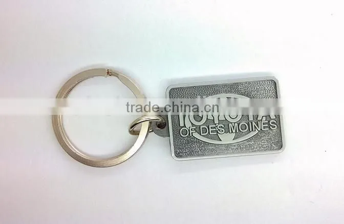 Metal Anti-bronzed Keychain With Leather