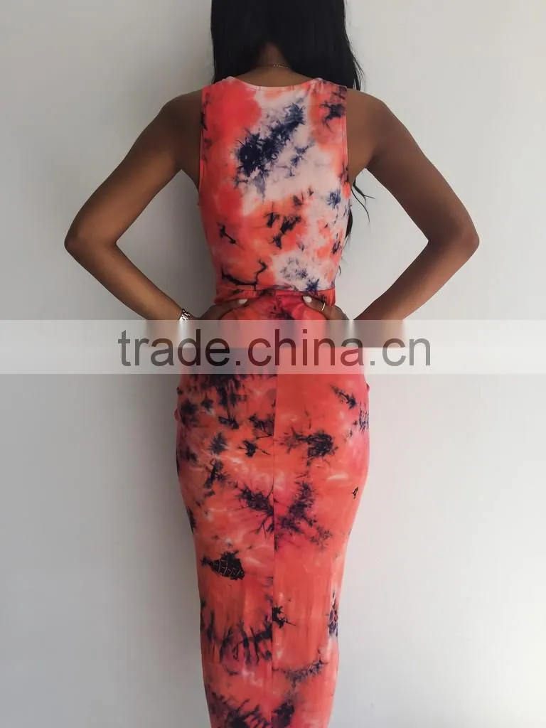 fashion dress Sexy V collar dress Sleeveless evening dress