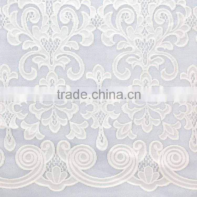 2015 new fashion promotional laser white cut net cotton embroidery fabric design for women clothes