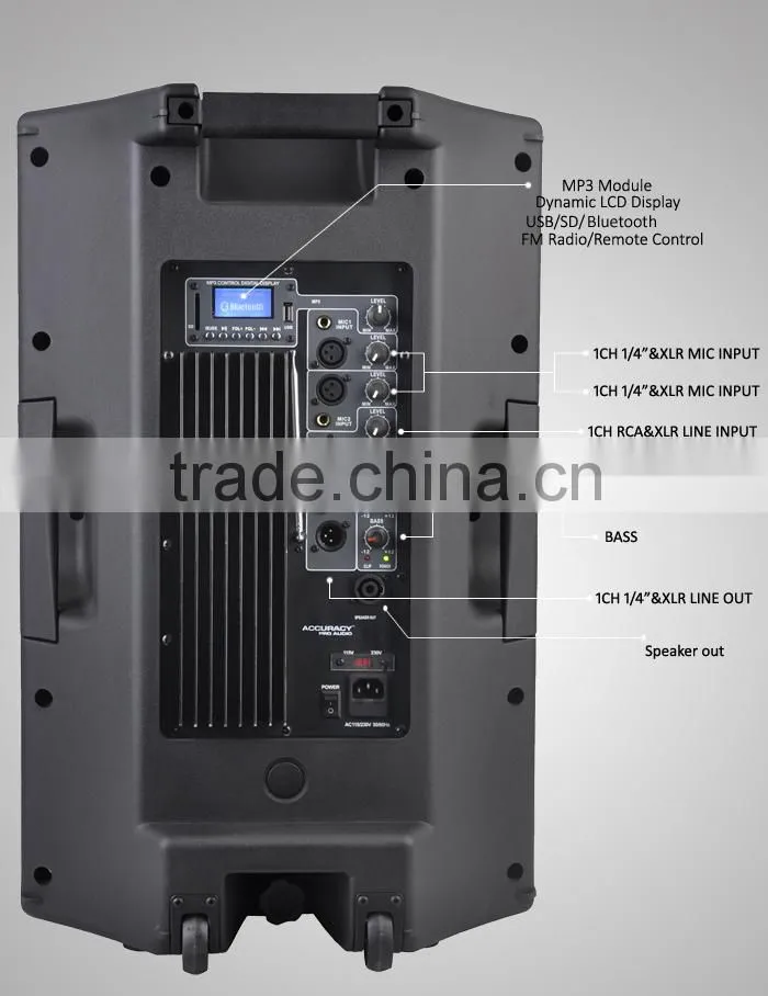Professional Digital FM Radio Molded Loudspeaker Cabinet CSA15AMK-BT