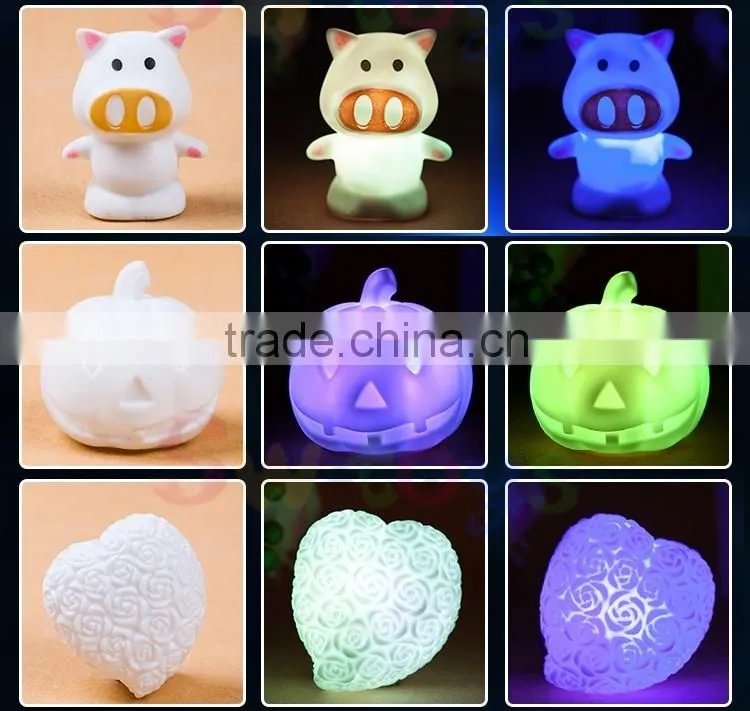 Led Light Up Toys,Hot Soft PVC Battery Powered Led Color Changing Christmas Tree Night Light Toys
