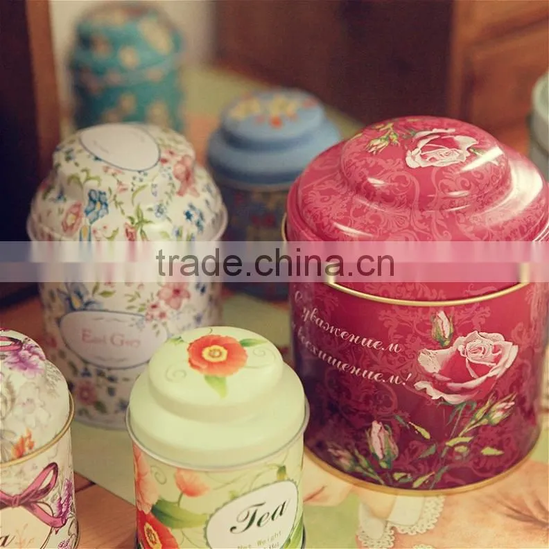 wholesale Tea Industrial Use and Accept Custom Order round coffee tin set