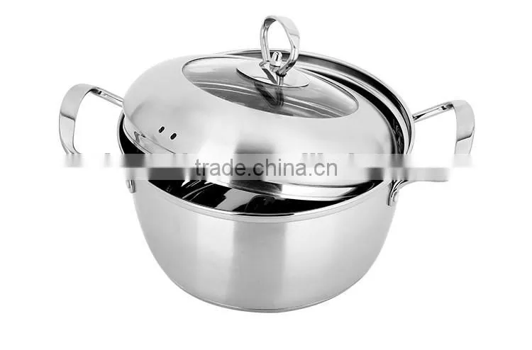 stainless steel two layers steamer pot cookware sets/ milk boiling pot/ sauce pot