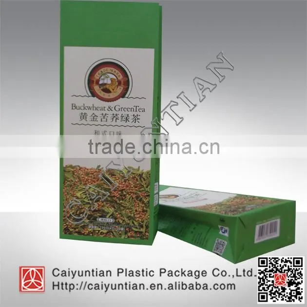 Hot seal plastic tea packaging bags,flat bottom packaging tea bag