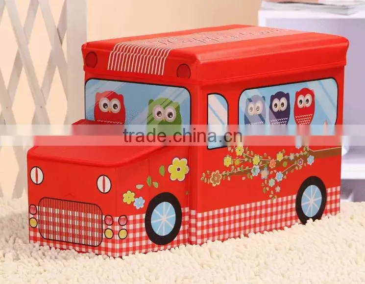 Cartoon Cut Multifunctional Bus Storage Box with High Quality Korean Style