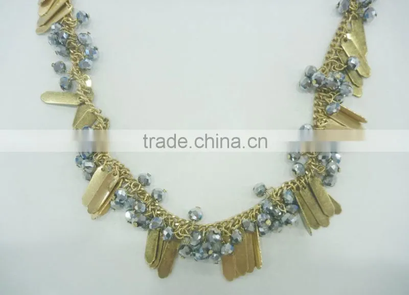 FASHION BEADED DISCS LONG NECKLACE EARRING SET