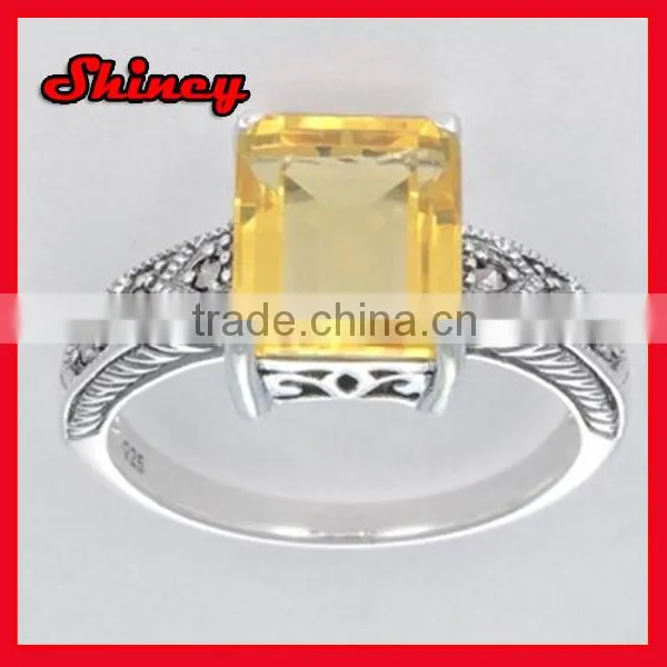 2014 high quality cz paved cool unique big silver ring