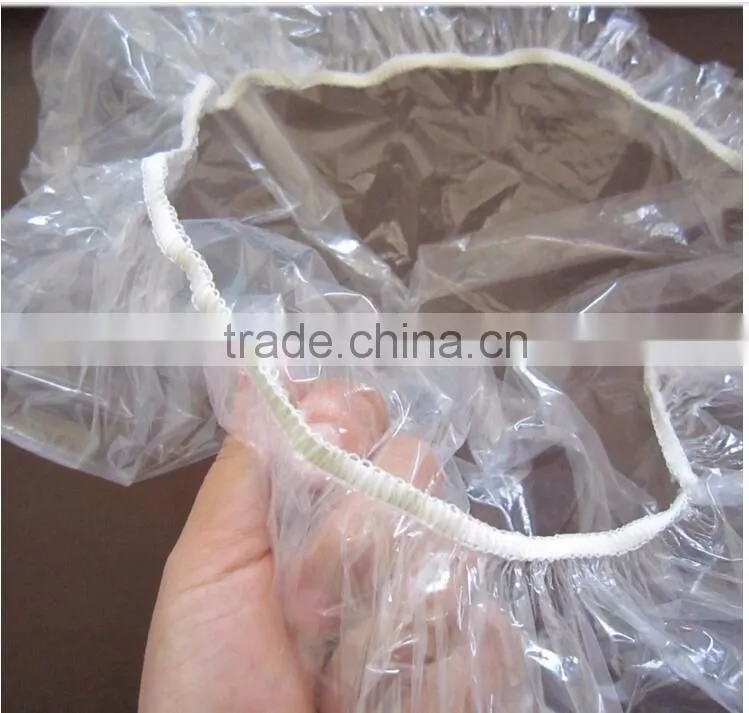 Disposable pe hand made round shower cap