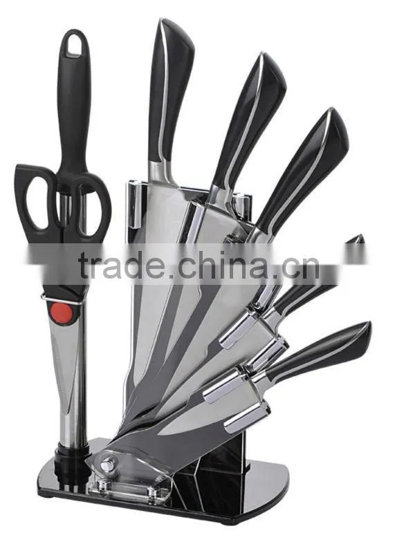 BLACK HANDLE STAINLESS STEEL 8PCS KITCHEN KNIFE SET