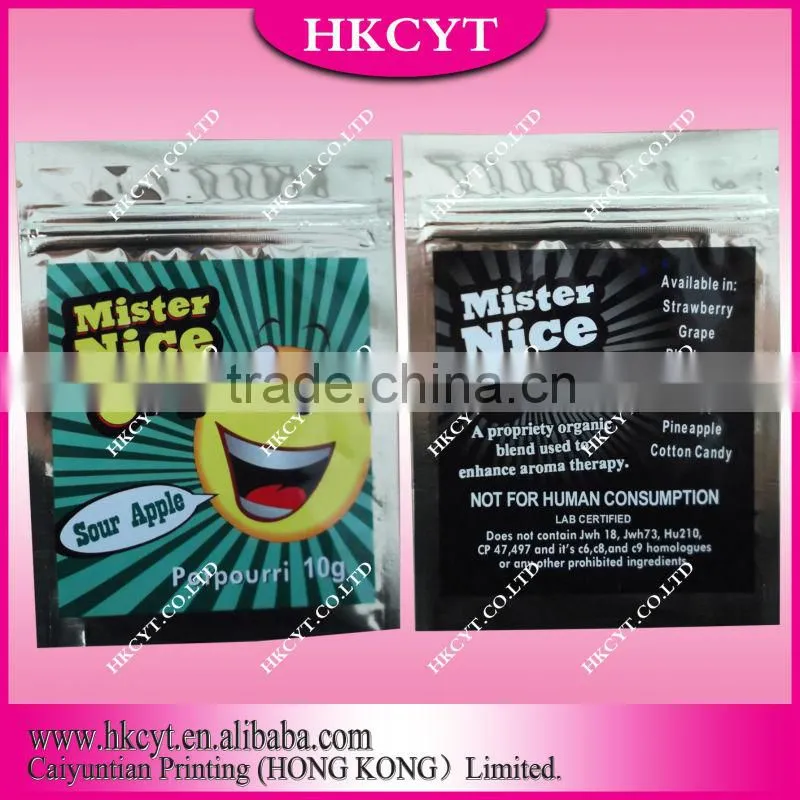 Shaman series herbal incense bags/Aluminum foil potpourri bag with zipper