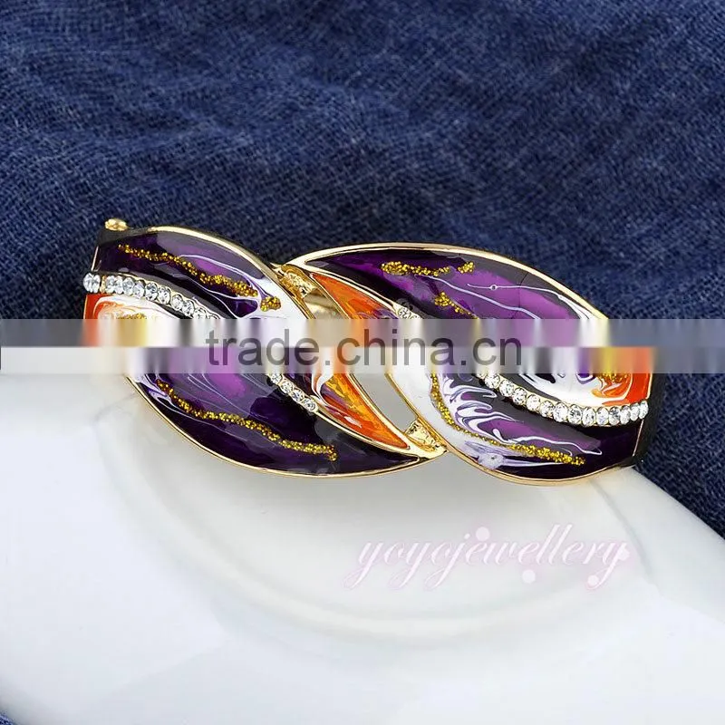 Leaf shap hot selling sex sikh kara crystal bracelet bangle