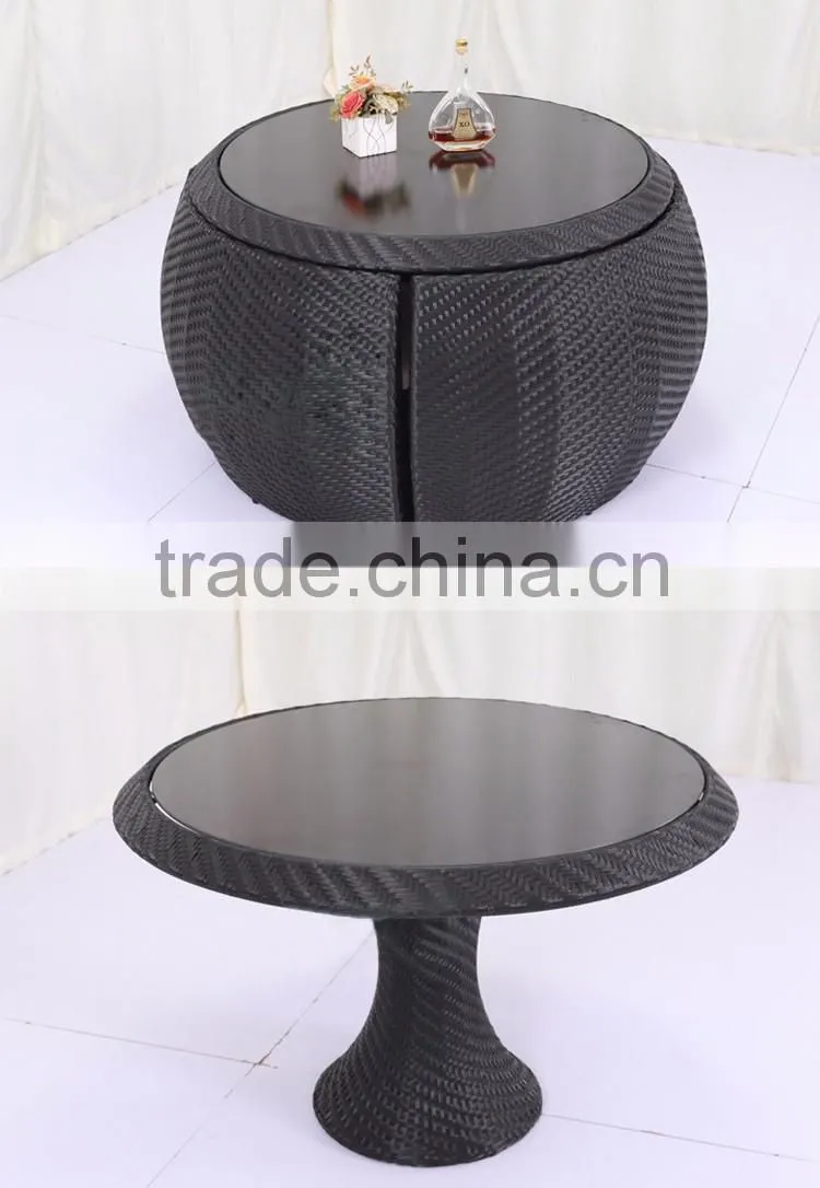 New Design Leisure PE Wicker Dinette Rattan Sofa For Garden Cheap Round Rattan Sofa Set