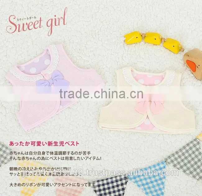 Japanese wholesale products high quality cute newborns baby girl clothes vest for winter kids wear toddler clothing children