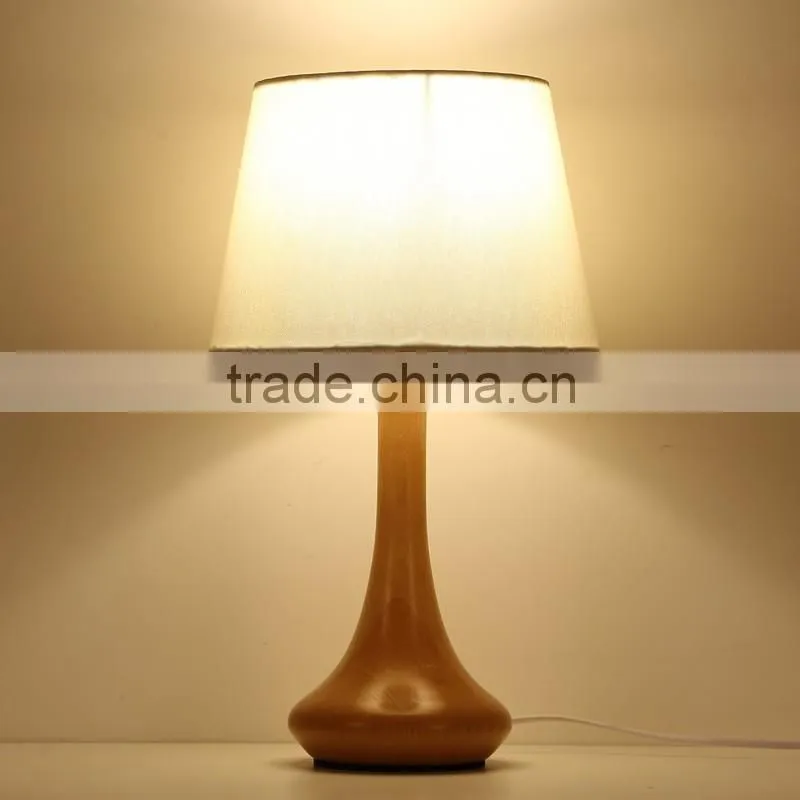 LED Wood table lamp JK-879-18 LED Wood table Light white round lampshade wooden table lamp