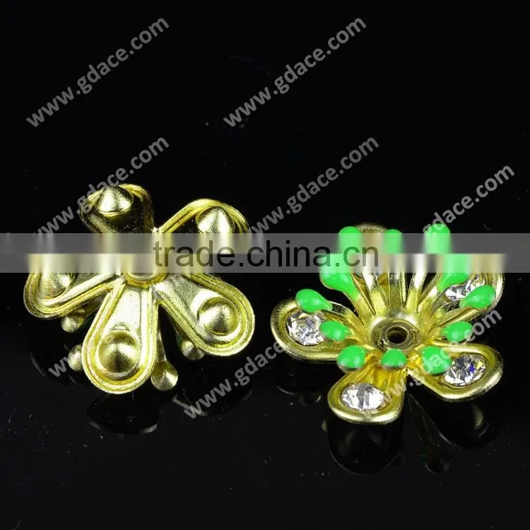 Green decorative metal flowers small flowers for crafts