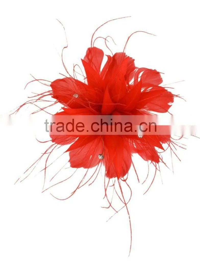 Rhinestone Feather Flower Hair Fascinator/Clip/Barrettes