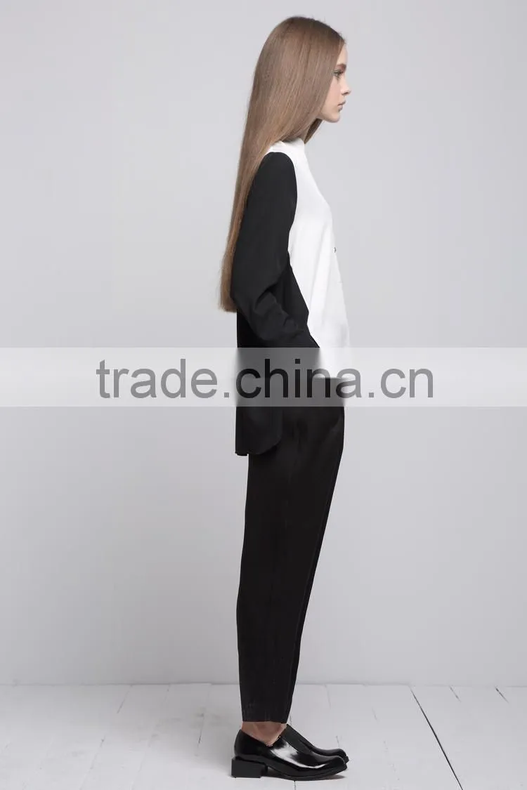Black and white woman winter blouse