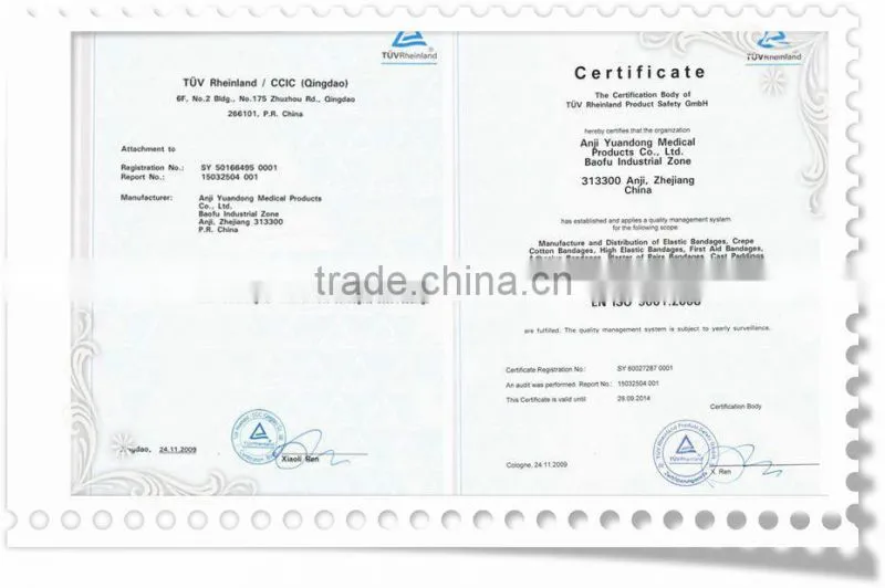 YD50676 Emergency Blue ice bandage supplier ,CE,FDA,ISO