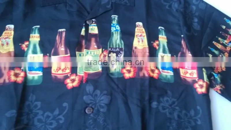 2014 In Stock Sample Summer Beach Shirt Hawaiian Shirt for Men