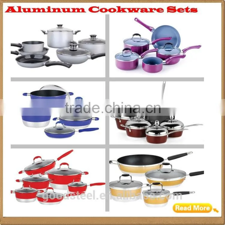 kitchen utensil classic nonstick aluminium pot with 2 handles stainless steel & silicon handle