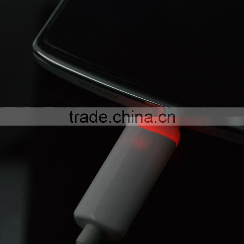 colored micro usb serial cable with led light