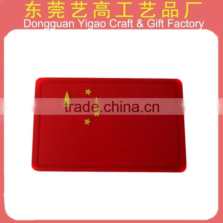 China factory custom 3D company logo PVC rubber patches/silicone patch