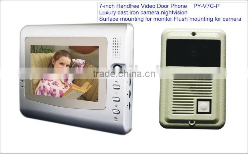Good News! Hot Selling 7 Inch color video door phone, door phone video intercom unlock