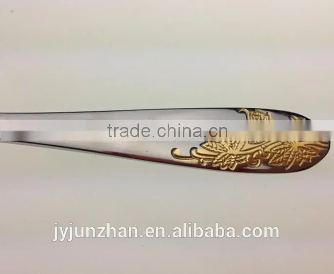 Stainless knife fork sets with high mirror polish and gold plated