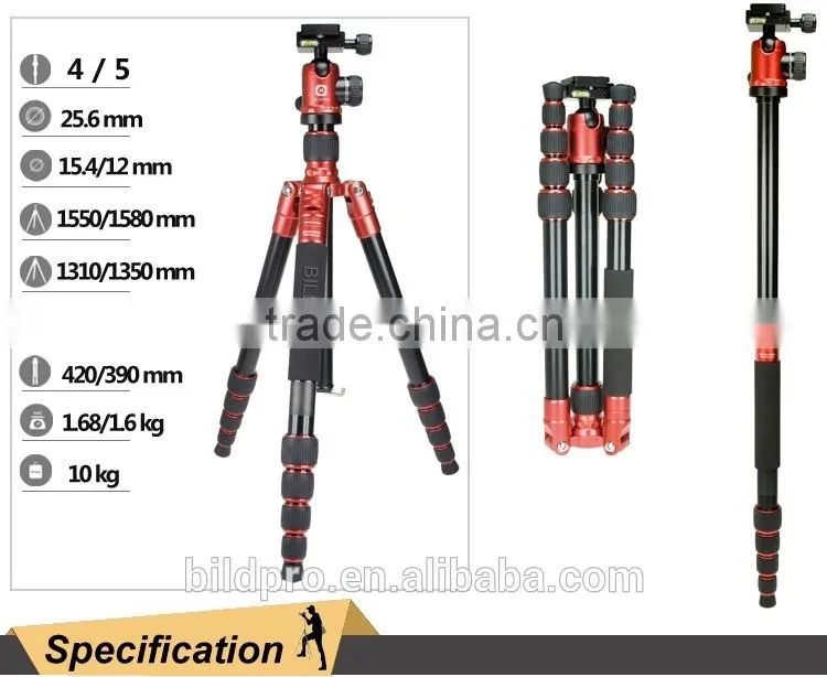BILDPRO Professional Camera Tripod Stand Assembly Aluminum Tripod For Canon Nikon Cameras