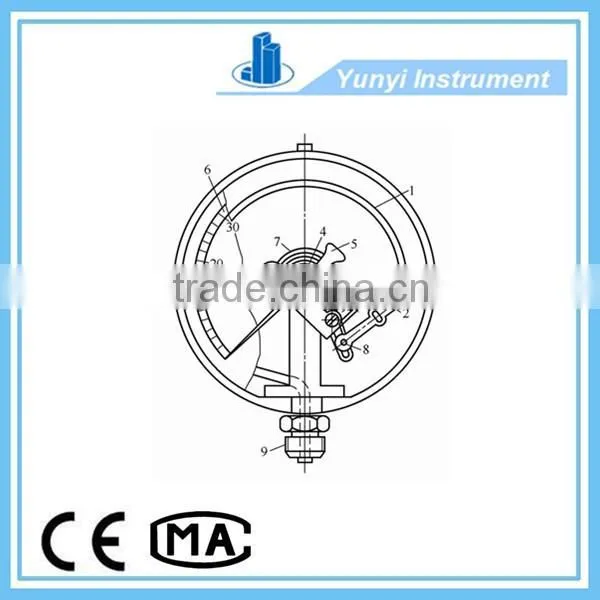 Stainless Steel Bourdon Tube Gas Pressure Gauge 213.40