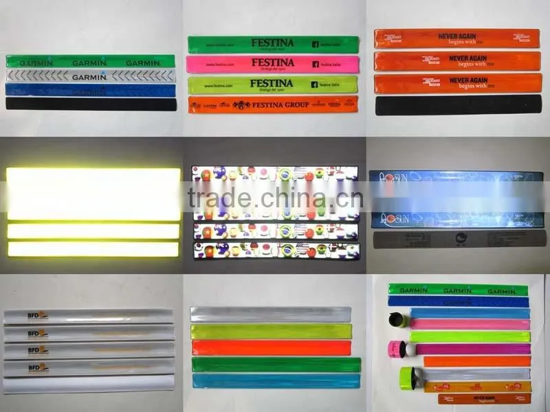 Reflective blank slap bracelets