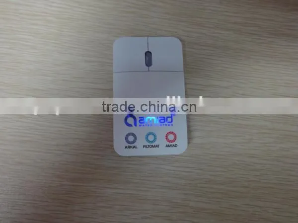Rechargeable 2.4G Wireless Flat Slim Mouse with Led LOGO for promotional gift
