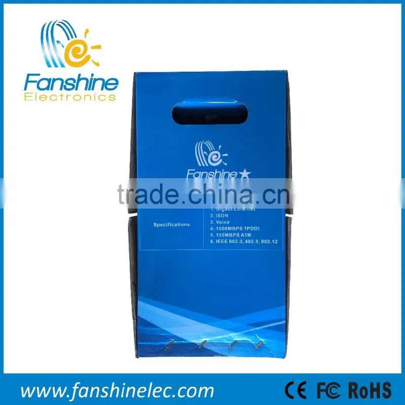Fanshine 0.58mm CCA Cat6 Lan Cable 305M UTP, Cat6 Network Lan Cable PVC
