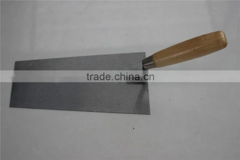 carbon steel bricklaying trowel with wooden handle