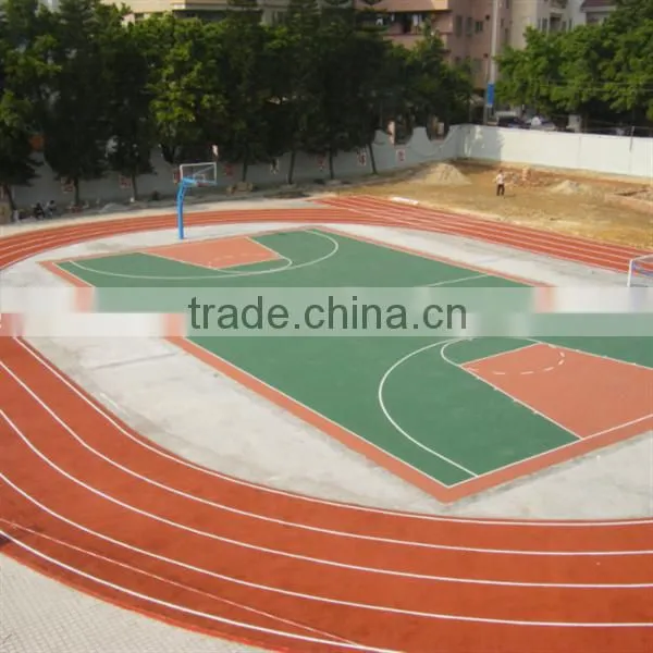 Seamless rubber running track for school