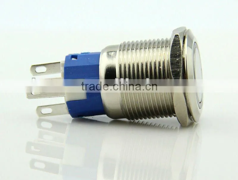 F0280 19mm LED metal push button switch latching