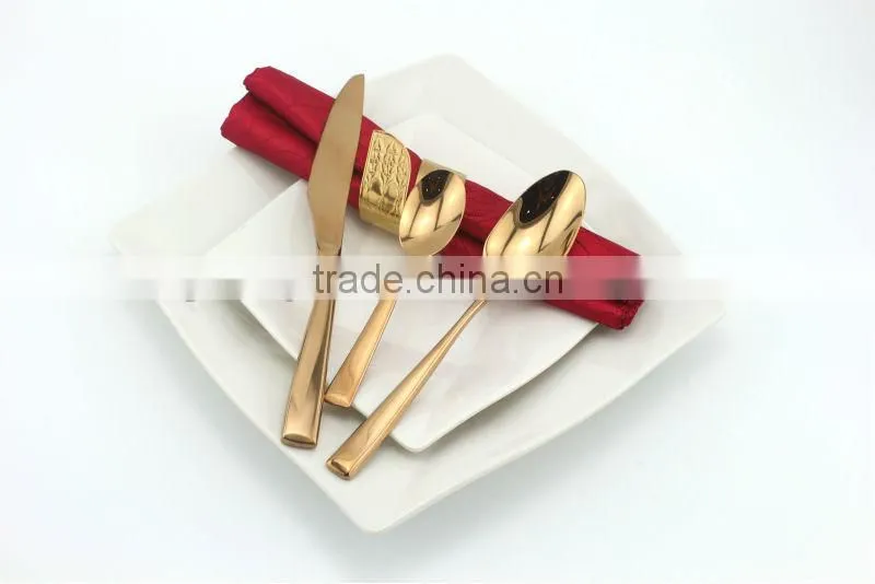 Rose gold pated fish fork and knife, ice cream spoon cutlery set
