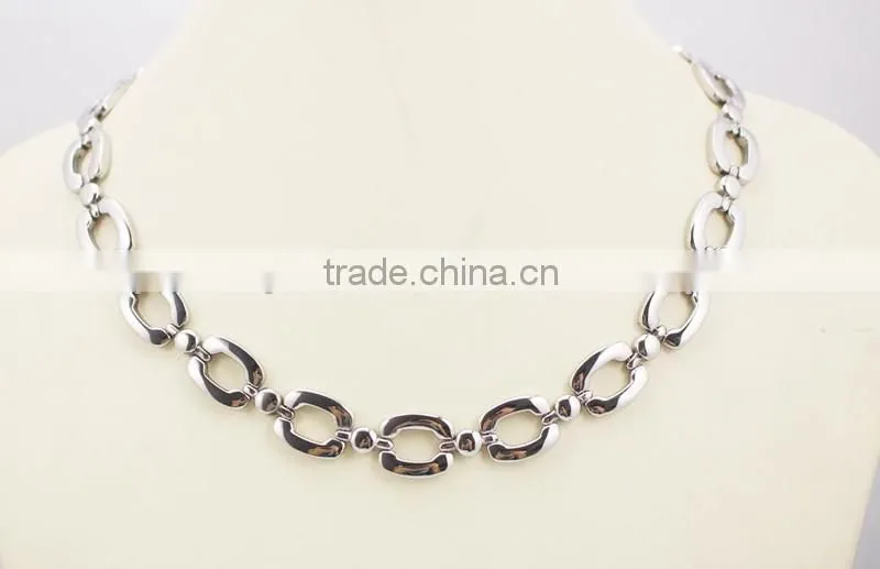 316L Stainless Steel Link Chain Bracelet and Necklace Jewelry Set