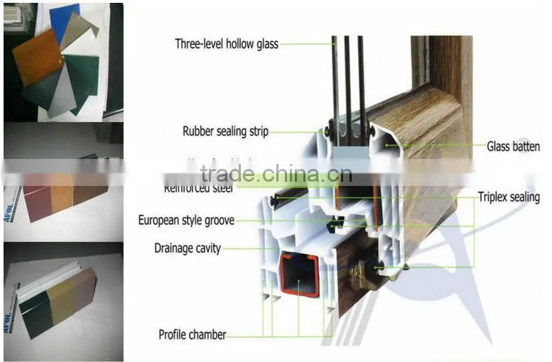 latest design wooden interior pvc doors with glass