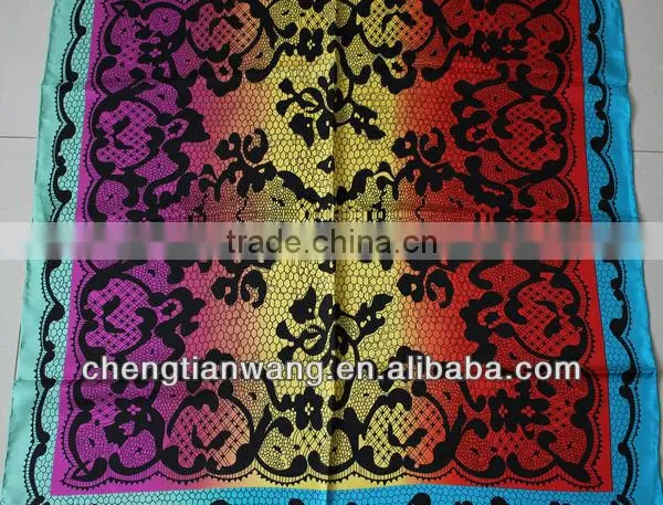 lady scarf fashion 90cm square 100% silk scarf lady scarf